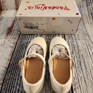Pandaninja Girls White Mary Jane Style Dress Shoes